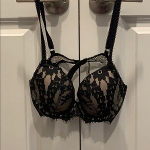 Victoria’s Secret lace and fishnet bra